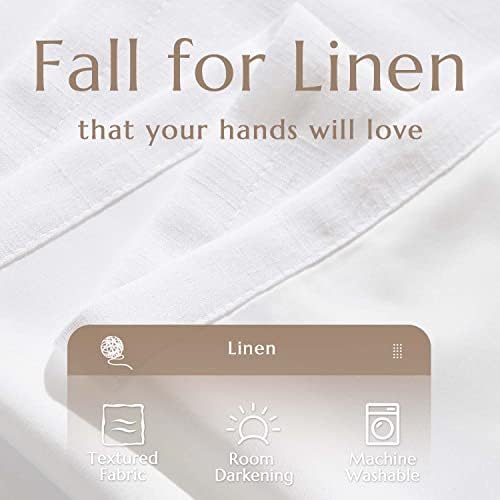 jinchan Lined Linen Curtains 63 Inch Light Filtering Grommet 2 Panels