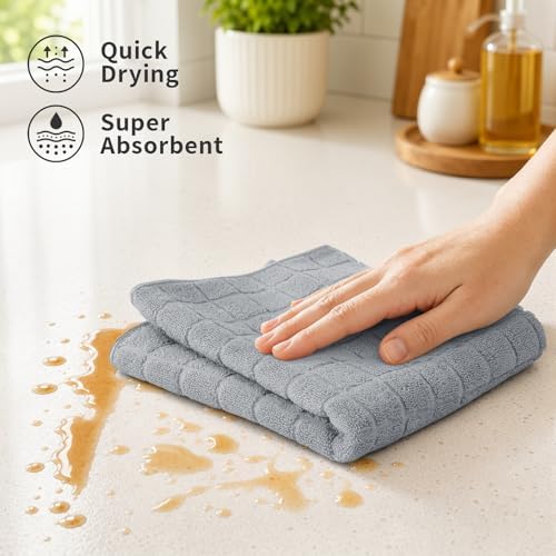 Kitinjoy Premium Kitchen Towels (16"x 28", 4 Pack), Large 100% Cotton