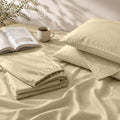 MEISHANG 100% French Linen Sheets Queen,4 Pcs,16" Deep Pocket