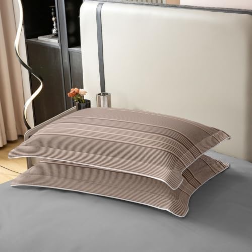 Erosebridal Khaki and Beige 100% Cotton Duvet Cover King Size|Vintage