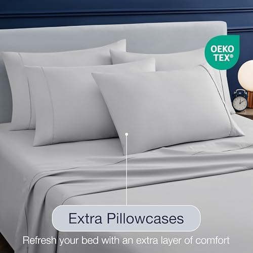 Casual Living King Sheet Set, Cooling Sheets, 6-Piece, Gray