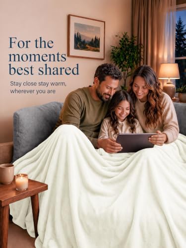 Utopia Bedding Ultra Soft Fleece Bed Blanket King Size Ivory