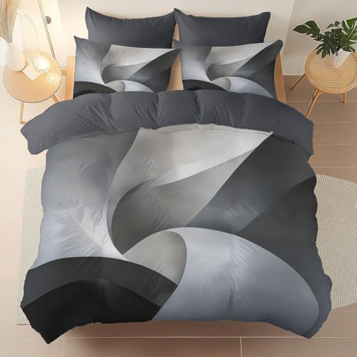 Abstract Texture Arc Modern Microfiber Duvet Cover Set Queen