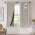 H.VERSAILTEX 100% Blackout Textured Curtains Back Tab 52x63 Natural