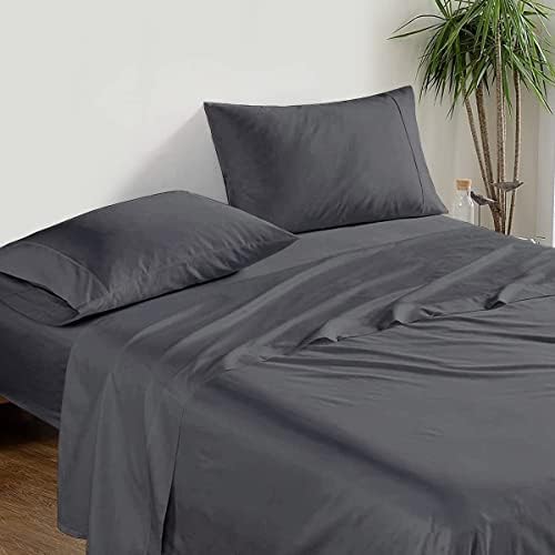 4 PC BedSheet Set 100% Cotton Super Soft & Breathable Bed-in-A-Beg