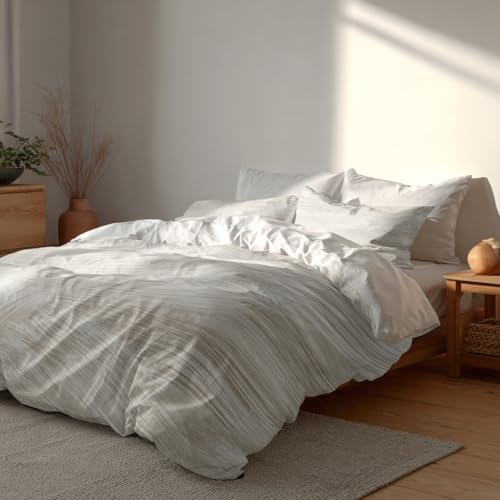 Shrahala Soft Texture Irregular Strokes 100% Cotton Duvet Cover Set