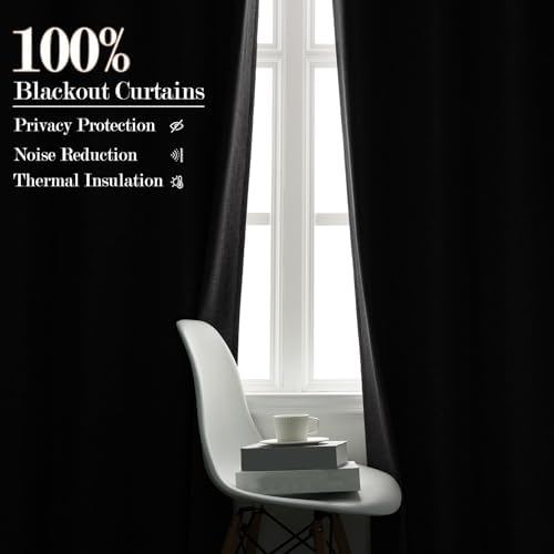 Fcosie Linen Blackout Curtains for Living Room/Pinch Pleat Curtains