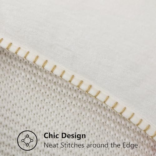 decorUhome Soft Chenille Throw Pillow Covers 20x20 Set of 2 Cream