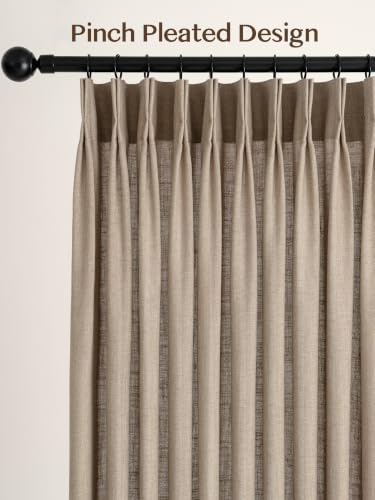 Liz Pinch Pleated Linen Curtains Light Filtering Curtains for Living