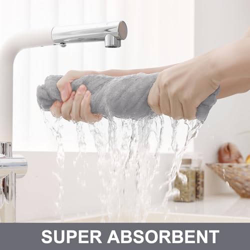 Homaxy Premium Ring Spun Cotton 390 GSM Kitchen Towels, 4 Pack, Light