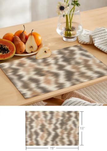 Ombre Beige Table Runner and Placemats Set of 6 Contemporary Gradient