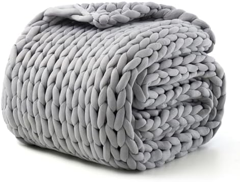 Hand-Knit Weighted Blanket for Adults,Christmas & Birthday Gifts for