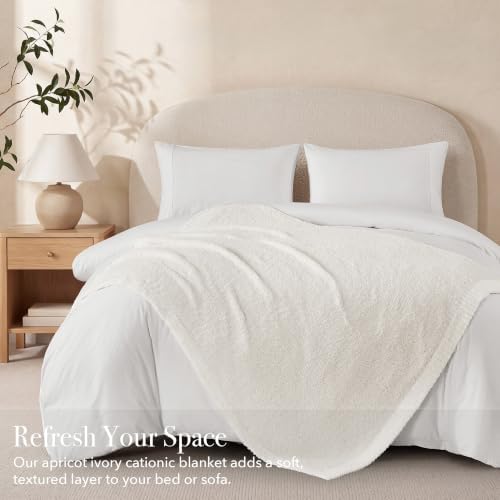 Monbix Soft Throw Blanket for Couch-Cozy Reversible Knitted Blankets