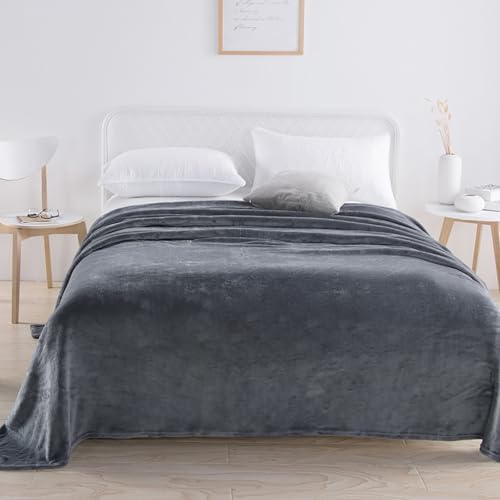 Solid Flannel Fleece Blanket,Plush Throw Fuzzy Lightweight Microfiber
