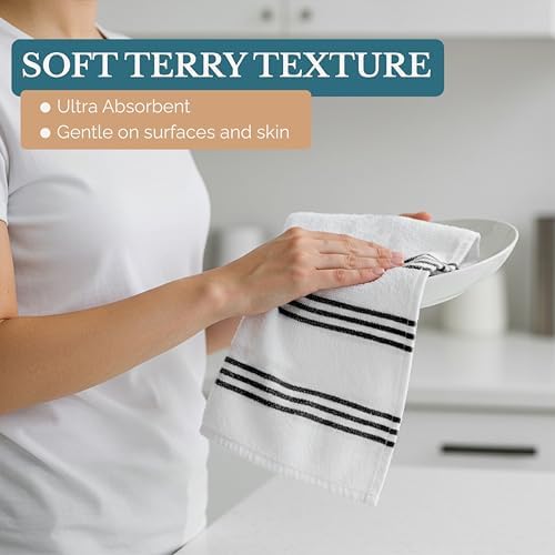 Casa Platino Kitchen Towel Set 8 Pc - 4 Dish Towels for Kitchen