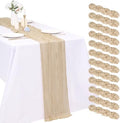 YMHPRIDE 12 Pack Beige Cheesecloth Table Runner 17x108in Gauze Table