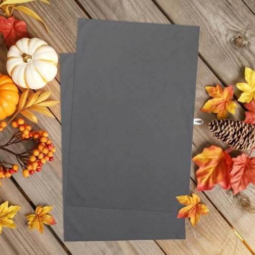Charcoal Gray Kitchen Towels Set of 4 Vintage Minimalist Solid Color