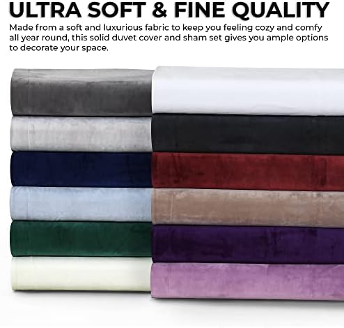 Tribeca Living Venice Queen Velvet Duvet Cover Set, Taupe