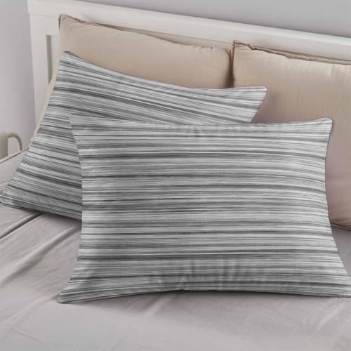 4 Pieces Duvet Cover Queen Bedding Sets Abstract Gray Striped Textured