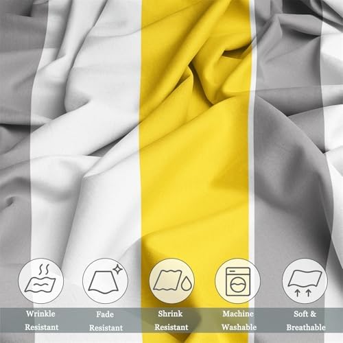 Printed Duvet Cover Set Queen Size - Grey 3 Pieces