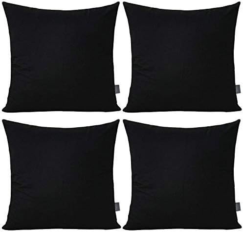 Thmyo 4-Pack 100% Cotton Solid Decorative Throw Pillow Case 20x20inch