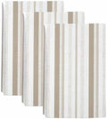 Brown Beige Stripe Kitchen Towels Set of 3, Modern Minimalist