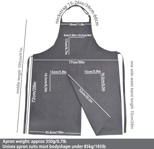 Molaxhome Split Pottery Apron with 3 Pockets Unisex with Adjustable