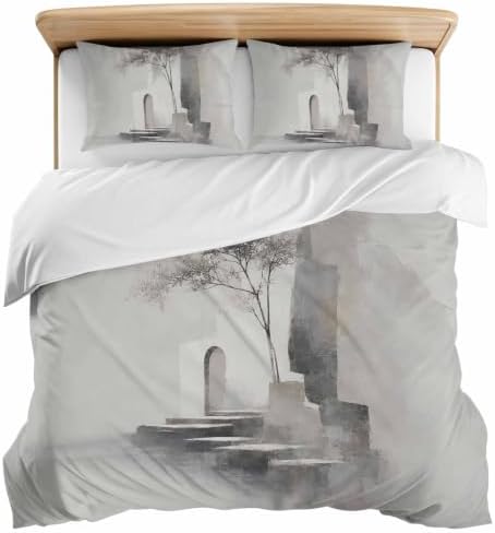 Duvet Cover Queen Size, Modern Minimalist Art 3-Piece Bedding