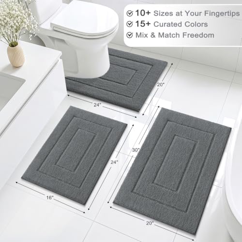 Buganda Microfiber Bathroom Rugs 59x24, Soft Shaggy Absorbent Bath