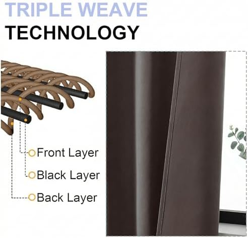 Simplebrand Chocolate Extra Long Blackout Curtains 120 Inches Long 2