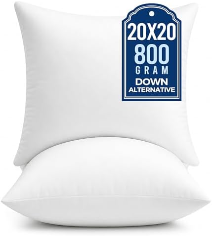 puredown® 20x20 Pillow Inserts, Fluffy Plush Square Form Sham Stuffer