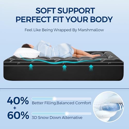 SakuraHome Queen Size Mattress Topper,Extra Thick Pillow Top Mattress