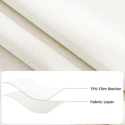 Waterproof Tablecloth, Linen Blend Rectangular Table Cover for Dining
