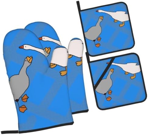 Gray Goose Oven Mitts and Pot Holders Set of 4