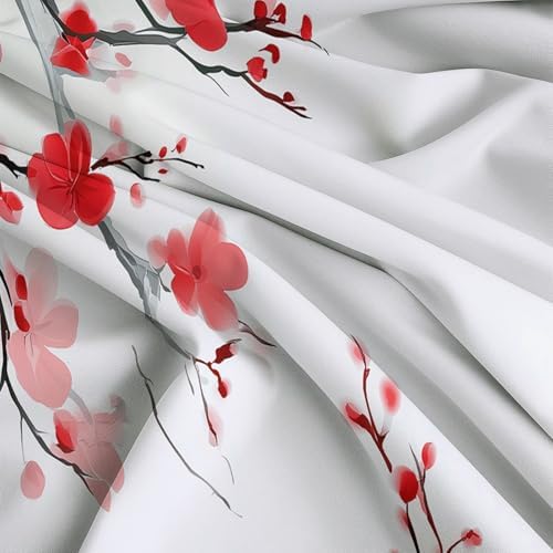 Ink Style Plants and Flowers Grey Duvet Cover Set King (104 x 90 in)