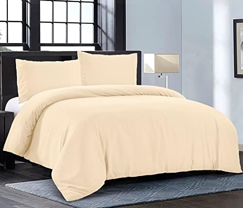 Pure Bedding Duvet Cover Queen Size - 3 Pieces Extra Soft Bedding Set