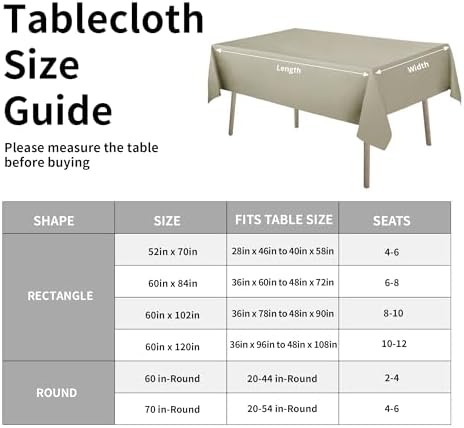 Easy-Going Waterproof Faux Linen Tablecloth, Rectangle, 52x70in, Linen