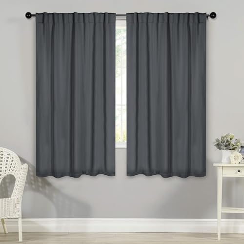 BLUENILEMILLS Room Darkening Blackout Curtain Panels with Rod