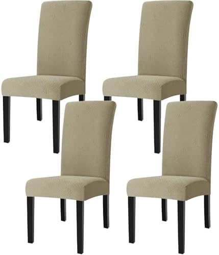 Dining Chairs Cover Set of 4,Chair Covers for Kitchen,Khaki