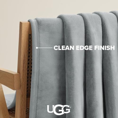 UGG Coco Queen Bed Blanket, Fleece Blanket, 90" x 92", Grey