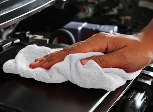 RIVERSIDE Pack of 50 Shop Towels 12x14 Inches, Reusable Cleaning Rags