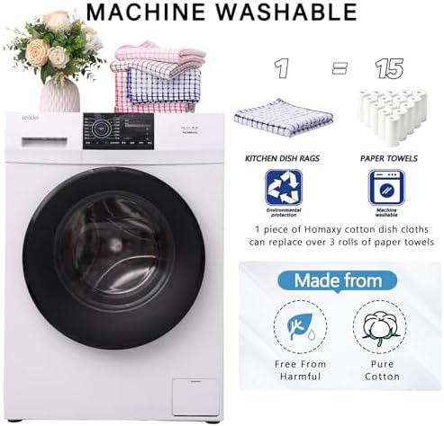 Kitinjoy Cotton 24 Pack Terry Kitchen Towels, Mix Colour