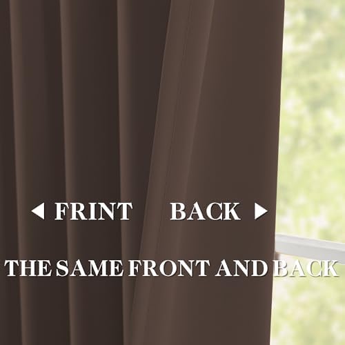 DONREN Brown Pinch Pleated Blackout Curtains with Hooks - 72 inch
