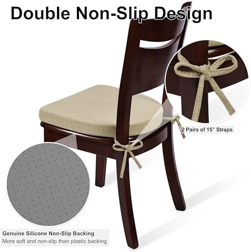 Shinnwa Dining Chair Cushions, Non-Slip Kitchen Chair Cushions with