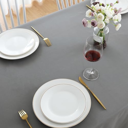 FOLINS&HOME 2 Pack Grey Rectangle Tablecloth, 60 x 120 Inch Table