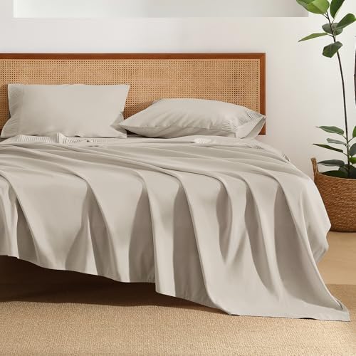 Andency Queen Sheets Set, Oatmeal Breathable & Cooling Sheets