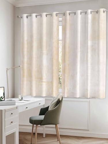 Curtains for Living Room 84 Inches Length Cream Abstract Mottled