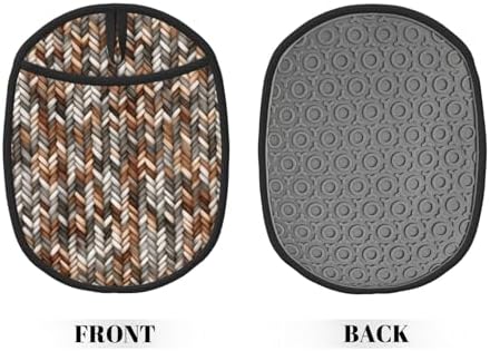 Cool Beige Interwoven Strokes Silicone Pot Holders,2pcs, Heat