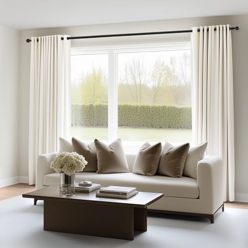 Topfinel Ivory Cream Velvet Blackout Curtains 84 Inches Long,Room