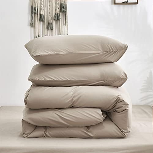 Cottonight Khaki Comforter Set King Cream Coffee Bedding Comforter Set